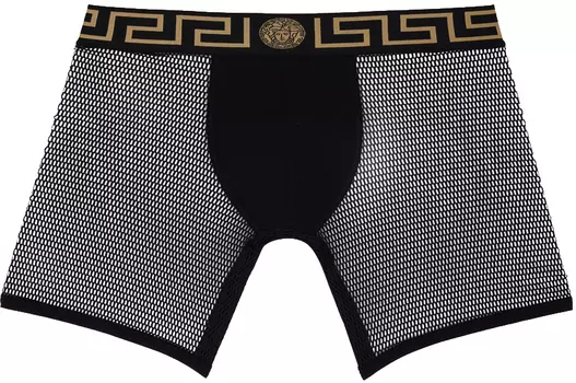 Черные боксеры с каймой Greca Versace Underwear