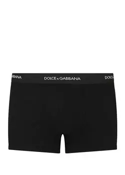 Черные боксеры с лентой с логотипом на талии Dolce&Gabbana
