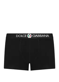 Черные боксеры с лентой с логотипом на талии Dolce&Gabbana
