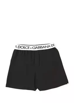 Черные боксеры с лентой с логотипом на талии Dolce&Gabbana