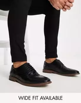 Черные броги из искусственной кожи ASOS