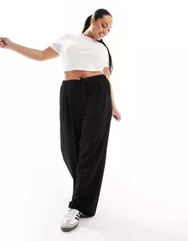 Черные брюки без застежки ASOS DESIGN Curve