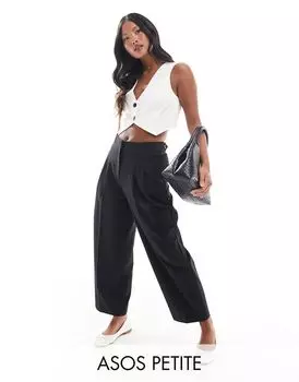 Черные брюки-бочонки ASOS DESIGN Petite