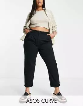 Черные брюки чинос ASOS DESIGN Curve
