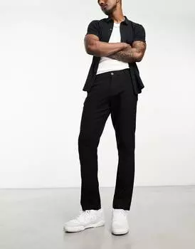 Черные брюки чинос из смеси льна Jack & Jones Intelligence