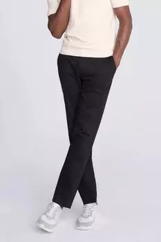 Черные брюки-чиносы приталенного кроя MOSS, черный