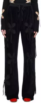 Черные брюки для отдыха с лепестками J.Kim