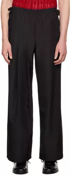 Черные брюки для отдыха с завязками на завязках Situationist