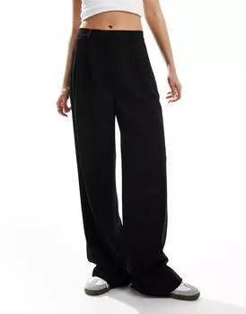Черные брюки из крепа со складками Vero Moda