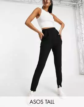 Черные брюки из трикотажа ASOS DESIGN Tall Ultimate