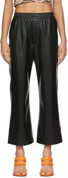 Черные брюки из веганской кожи Odessa Nanushka