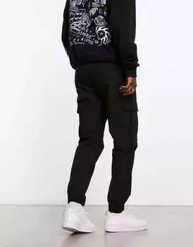 Черные брюки карго BOSS Sisla