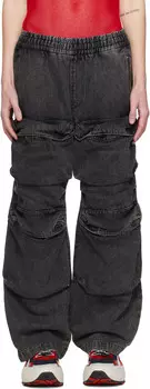 Черные брюки-карго D-Baertson-S из денима Diesel