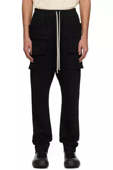 Черные брюки-карго Hollywood Creatch с завязками на кулиске Rick Owens DRKSHDW