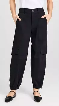 Черные брюки карго из стираного хлопкового твила ATM, черный