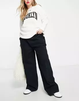 Черные брюки-карго оверсайз с несколькими карманами ASOS DESIGN Curve