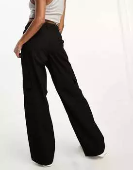 Черные брюки карго с завышенной талией DTT Petite Del Don't Think Twice