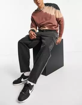 Черные брюки карго широкого кроя в винтажном стиле ASOS DESIGN