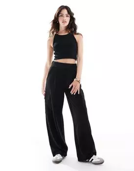 Черные брюки-карго свободного кроя JDY