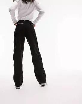 Черные брюки карго узкого кроя с низкой посадкой Topshop