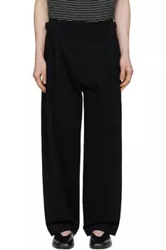 Черные брюки-морковки со складками LEMAIRE