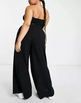 Черные брюки-палаццо ASOS DESIGN Curve