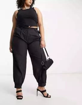 Черные брюки-парашюты с манжетами Extro & Vert