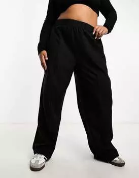 Черные брюки с эластичной резинкой на талии ASOS Curve