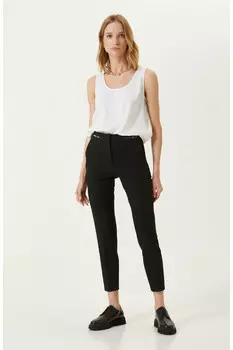 Черные брюки с детальной отделкой на талии Network, черный