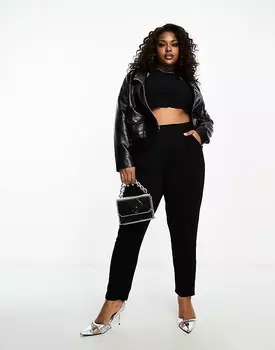 Черные брюки с колышками ASOS DESIGN Curve Ultimate