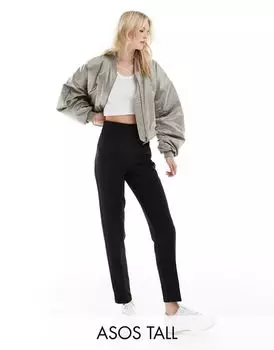 Черные брюки с отстрочкой ASOS Tall