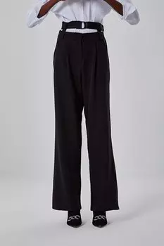 Черные брюки с поясом Mizalle