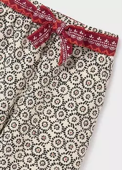 Черные брюки с принтом для девочек MAYORAL