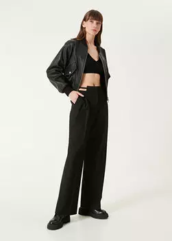 Черные брюки с пряжкой на талии Academia