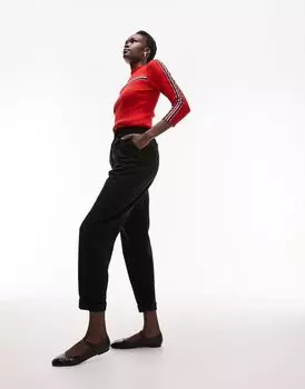 Черные брюки с пуговицами Topshop