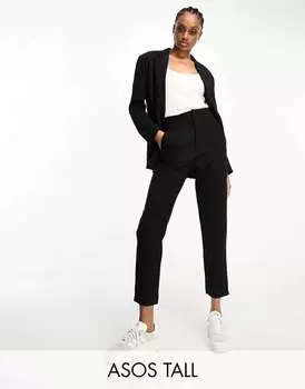 Черные брюки-сигареты Stradivarius Tall