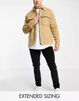 Черные брюки скинни из эластичного вельвета ASOS DESIGN
