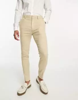 Черные брюки скинни из смешанной шерсти ASOS DESIGN Wedding