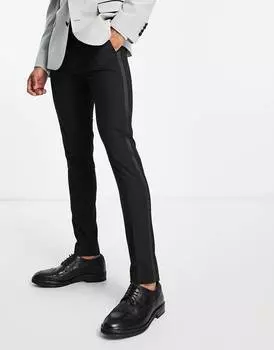 Черные брюки скинни в стиле смокинга ASOS DESIGN