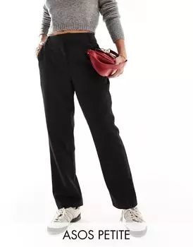 Черные брюки строгого кроя длиной до щиколотки ASOS DESIGN Petite