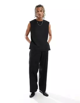 Черные брюки свободного кроя ASOS DESIGN