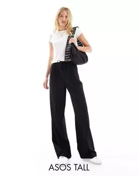 Черные брюки свободного кроя ASOS DESIGN Tall