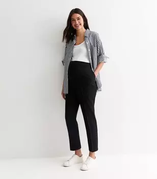 Черные брюки узкого кроя для беременных New Look, черный