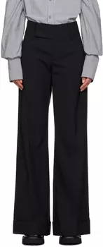 Черные брюки в тонкую полоску MM6 Maison Margiela