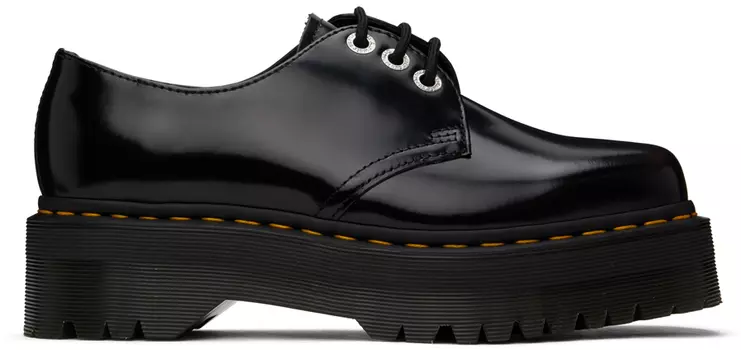 Черные дерби на платформе из гладкой кожи 1461 Dr. Martens