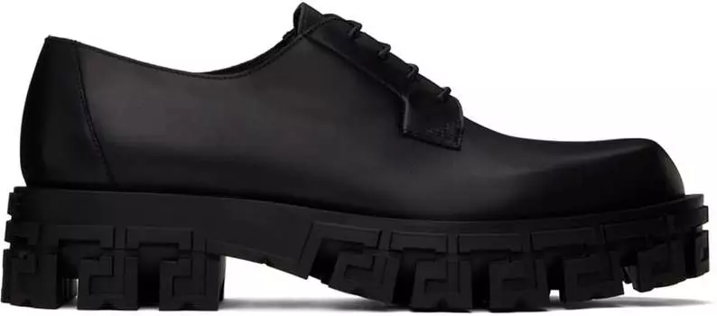 Черные дерби с отделкой Greca Portico Versace