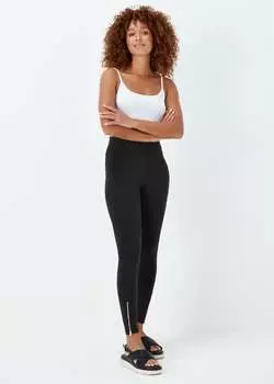 Черные длинные хлопковые леггинсы Papaya