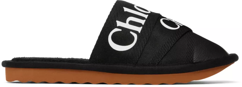 Черные древесные тапочки Chlo