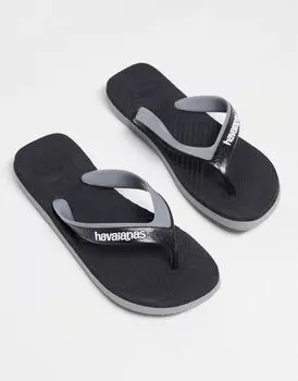Черные двойные шлепанцы Havaianas