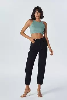 Черные джинсовые брюки для мам с высокой талией и молнией Ariana C 4525-116 CROSS JEANS